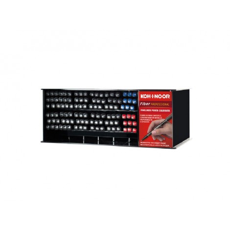 Kohinoor Fiber Professional - Espositore 120 Penne con punta in fibra sintetica e inchiostro a china, 8 spessori -  DH21-ESP/3