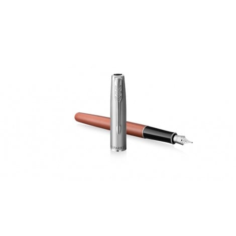 Parker Sonnet Orange SB CT - Penna stilografica ad inchiostro liquido, scatola regalo inclusa, tratto F, colore nero - 2169228