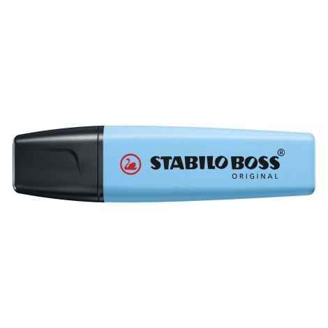 Stabilo Evidenziatore BOSS ORIGINAL, punta a scalpello, inchiostro a base d`acqua, resistente fino a 4h, tratto 2-5mm, colore azzurro cielo  - 70/112