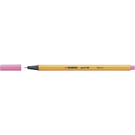 Stabilo Fineliner Point 88 - Pennarello con punta rinforzata in metallo e fusto esagonale, tratto 0,4mm, colore rosa chiaro - 88/29