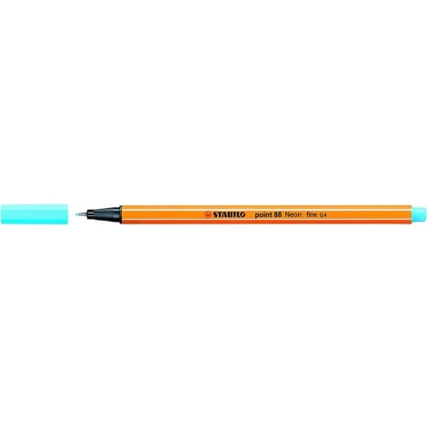 Stabilo Fineliner Point 88 - Pennarello con punta rinforzata in metallo e fusto esagonale, tratto 0,4mm, colore azzurro chiaro - 88/31