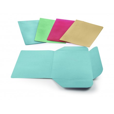 Brefiocart Eco - Cartellina in cartoncino manilla a 3 lembi, 190gr, colore azzurro - 100pz - 0205701/AZ