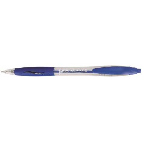 Bic Atlantis - Penna a sfera, punta da 1mm, tratto 0,32mm, colore blu - 12pz - 8871311