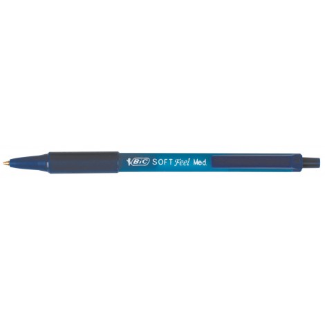 Bic Soft feel – Penna a sfera, punta da 1mm, tratto 0,32mm, colore blu – 12pz – 837398