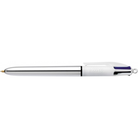 Bic Shine 4 Colours - Penna a sfera, punta da 1mm, tratto 0,32mm, colori blu,nero,rosso,verde - 12pz - 982873
