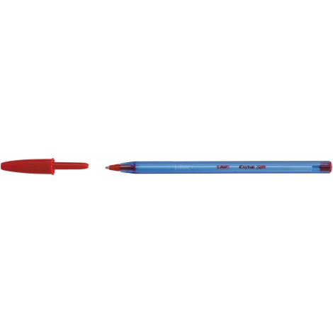 Bic Cristal Soft - Penna a sfera, punta da 1,2mm, tratto 0,35mm, colore rosso - 50pz - 9185201