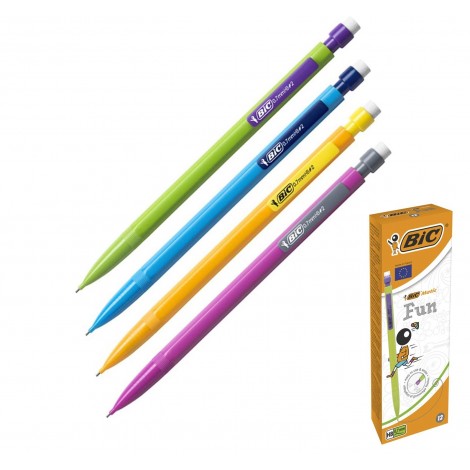 Bic Matic Combos - Portamine con gommino, tratto 0,7mm, colori assortiti - 12pz - 8209602