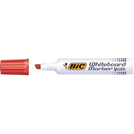 Bic Velleda 1791 - Marcatore per lavagne con inchiostro a base di chetone, tratto 3,3-4,6mm, colore rosso - 12pz - 9431981