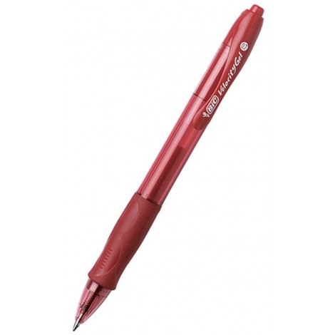 Bic Gel-ocity - Penna a sfera con inchiostro gel, punta da 0,7mm, tratto 0,35mm, colore rosso - 12pz - 829159