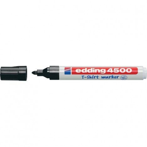 Edding 4500 - Marcatore permanente per tessuti con inchiostro pigmentato a base d`acqua, tratto 2-3mm, colore rosso - E-4500 002