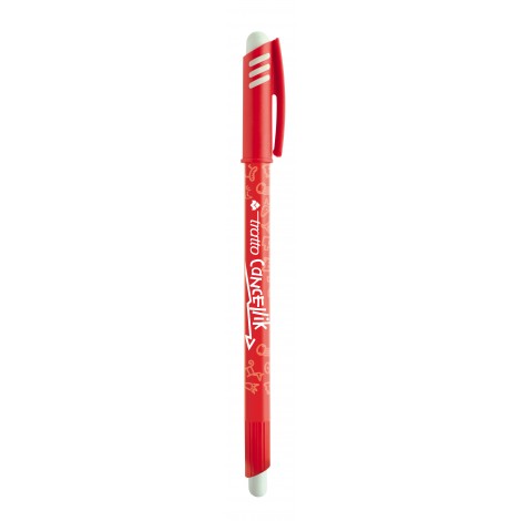 Tratto Cancellik - Penna a sfera con inchiostro cancellabile, doppia gomma, tratto 0,4mm, colore rosso - 12pz - F826102