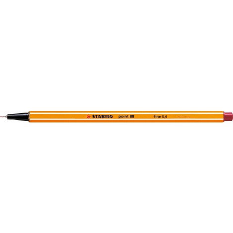 Stabilo Fineliner Point 88 - Pennarello con punta rinforzata in metallo e fusto esagonale, tratto 0,4mm, colore cremisi - Prezzo singolo, ord. minimo 10pz - 88/50