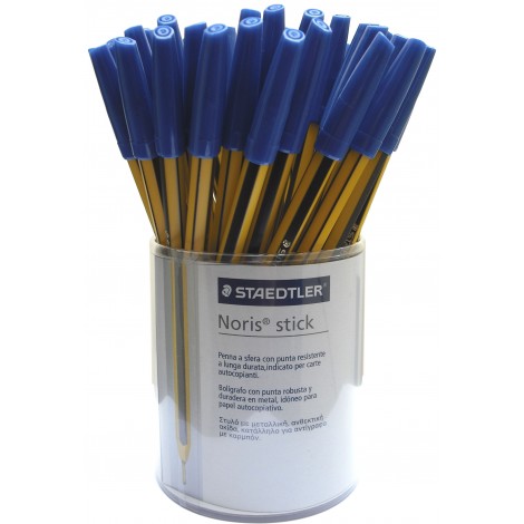 Staedtler 434 - Punta a sfera con lungo puntale in ottone e fusto esagonale, tratto 0,35mm, colore blu - 434 03 KP5M