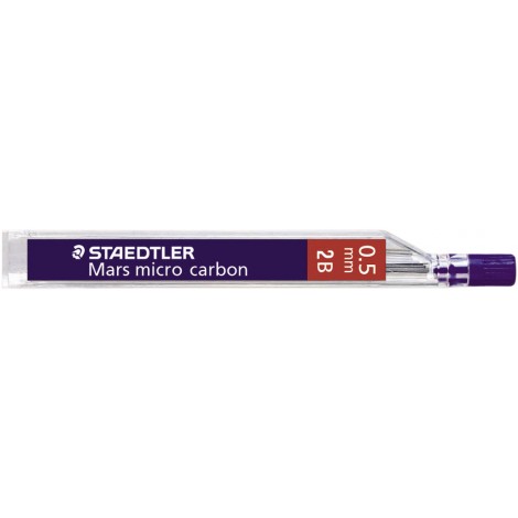 Staedtler Mars Micro - Astuccio 12 mine, tratto 0,5mm, gradazione 2B - 1pz - 250 05-2B