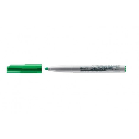 Bic Velleda 1741 - Marcatore per lavagne con inchiostro a base di chetone, punta 4,5mm, tratto 1,4mm, colore verde  - 12pz - 9581681