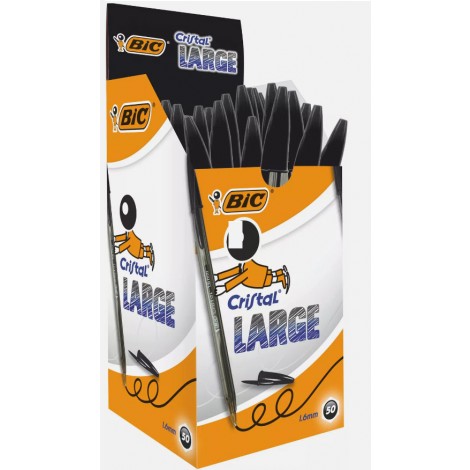 Bic Cristal Original - Penna a sfera, punta da 1,6mm, tratto 0,42mm, colore nero - 50pz - 880648