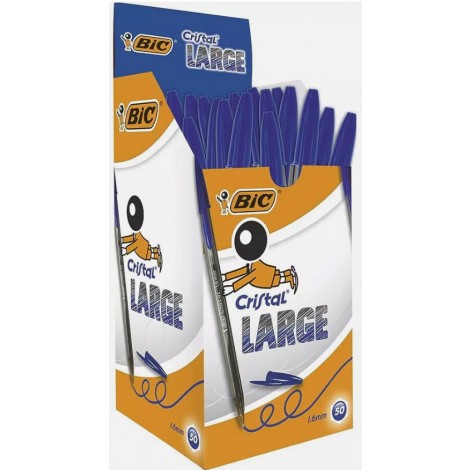 Bic Cristal Original - Penna a sfera, punta da 1,6mm, tratto 0,42mm, colore blu - 50pz - 880656