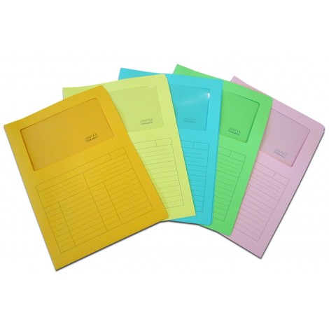 Blasetti Sintex - Cartelline a L, formato 22x31, finestra 10x17cm e stampa tabella all`esterno, cartoncino 120gr, colore avorio - 50pz - 0582