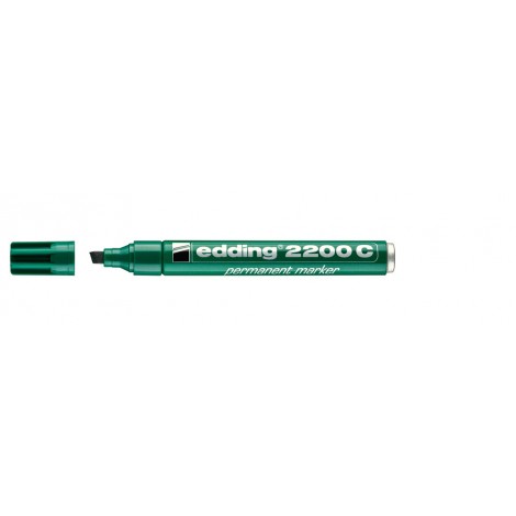 Edding 2200C - Marcatore permanente con inchiostro a base d`alcool, resistente all`acqua, tratto 1-5mm, colore verde - Prezzo singolo, ord. minimo 10pz - E-2200C 004