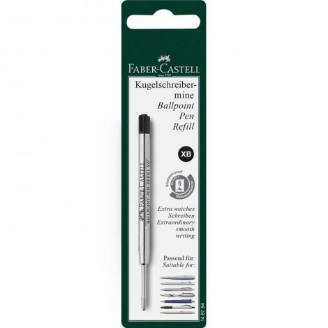 Faber Castell Refill per penna a sfera, tratto 1,2mm, colore nero - Prezzo singolo, ord. minimo 10pz - 148747