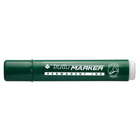 Tratto Marker - Marcatore permanente con inchiostro a base d`alcool, punta 5mm, tratto 1-5mm, colore verde - Prezzo singolo, ord. minimo 12pz - F840104