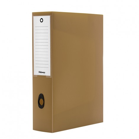 Fellowes Holos - Cartella progetto in polipropilene riciclato al 30%, formato 25x35 chiusura a bottone con i colori ispirati alla natura, dorso 8cm, colore marrone - 100102111