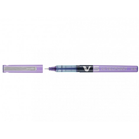 Pilot Hi-Tecpoint V5 - Penna punta ad ago con inchiostro liquido, punta 0,5mm, tratto 0,3mm, colore viola - Prezzo singolo, ord. minimo 12pz - 011703