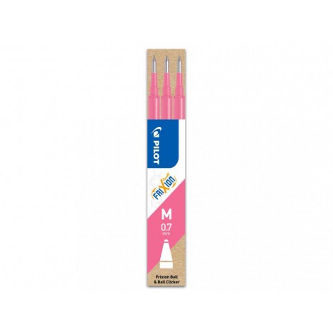 Pilot Refill per penna a sfera Frixion Ball, punta 0,7mm, tratto 0,35mm, colore rosa - 3pz - 006648