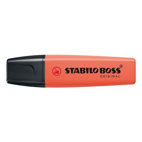 Stabilo Evidenziatore BOSS ORIGINAL, punta a scalpello, inchiostro a base d`acqua, tratto 2-5mm, colore rosa corallo - 70/140