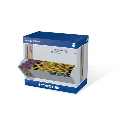 Staedtler 434 - Punta a sfera con lungo puntale in ottone e fusto esagonale, tratto 0,35mm, colore blu/rosso - Prezzo singolo, ord. minimo 10pz - 434SCAP2LB