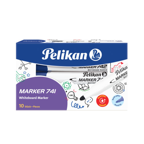 Pelikan Pennarelli per lavagna 741, colore blu, conf. da 10 pezzi - 817981