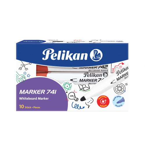 Pelikan Pennarelli per lavagna 741, colore rosso, conf. da 10 pezzi - 817998