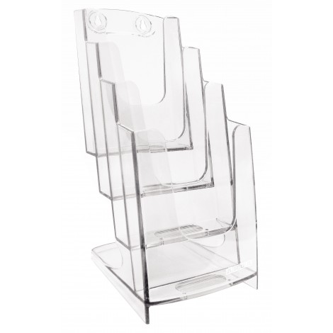 Arda Portadepliant 4 scomparti, formato A6, colore cristallo - 70A64