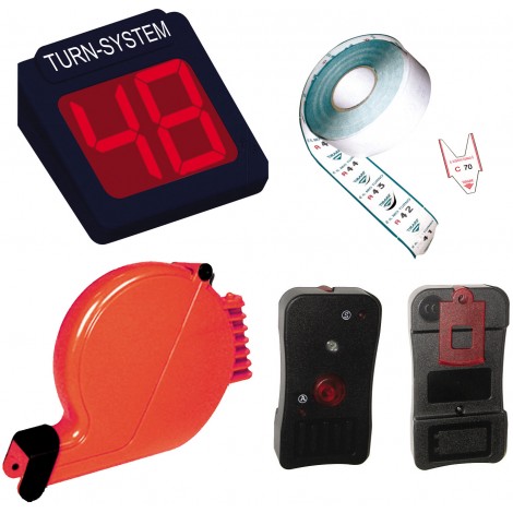 Printex Kit eliminacode contenete: display a 2 cifre a led rossi, staffe di fissaggio, distributore a chiocciola senza piantana, radiocomando e 1 rotolo da 2.000 tickets - 1Conf. - TR/C KITR LED