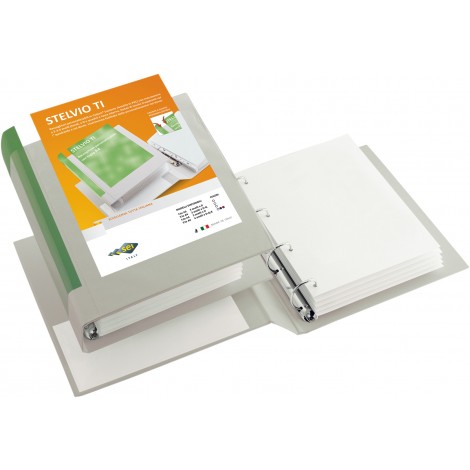 Sei Raccoglitori personalizzabili Stelvio TI 22x30cm dorso 7,5cm, blu, 4 anelli a D da 50mm, tasca trasparente interna - 1pz - 36504137