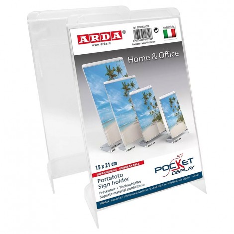 Arda Portafoto, formato A5 verticale, colore cristallo - 80V1521CR