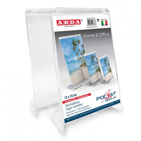 Arda Portafoto, formato 13x18cm verticale, colore cristallo - 80V1318CR