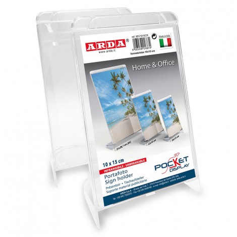 Arda Portafoto, formato A6 verticale, colore cristallo - 80V1015CR