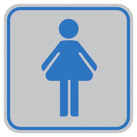 Cartelli Segnalatori - Targhetta adesiva 82x82mm TOILETTE DONNA - prezzo singolo, ord. minimo 10pz - 9643B