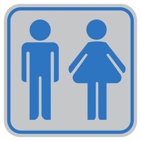 Cartelli Segnalatori - Targhetta adesiva 82x82mm TOILETTE UOMO/DONNA - prezzo singolo, ord. minimo 10pz - 9644B