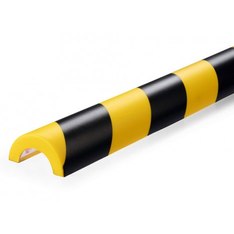Durable Paracolpi P30 in schiuma poliuretanica, per uso interno, superficie adesiva interna con Ø30mm, lunghezza profilo 1m, colore giallo/nero - 1115-130