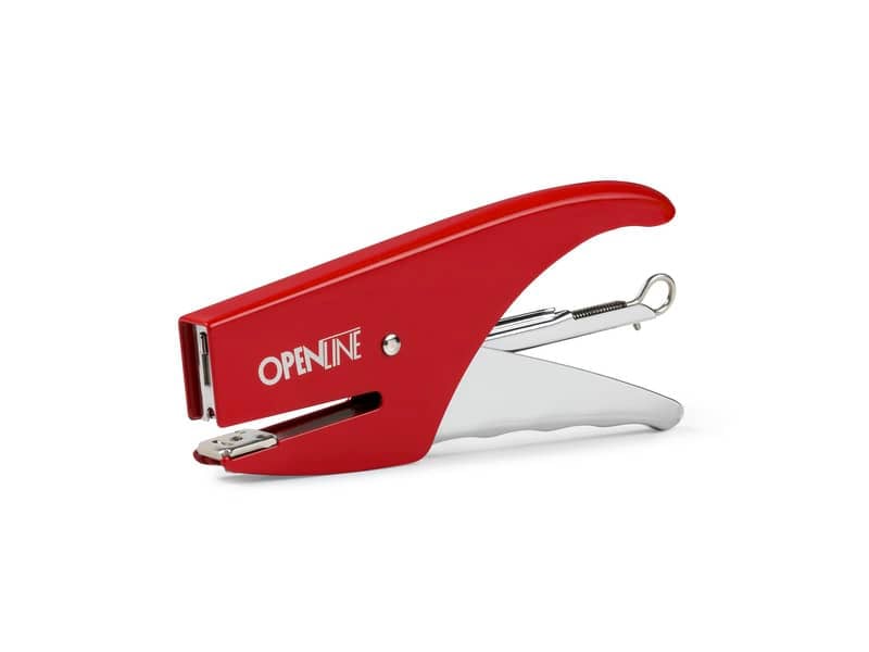 Iternet OpenLine - Cucitrice a pinza in acciaio cromato, utilizza punti 6/4, colore rosso  - 0185R