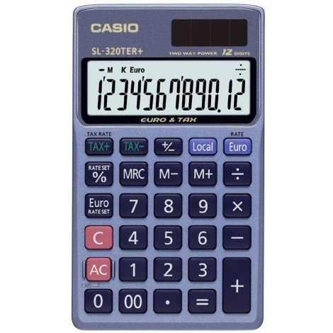 Casio Calcolatrice tascabile SL-320TER - display a 12 cifre - 1pz
