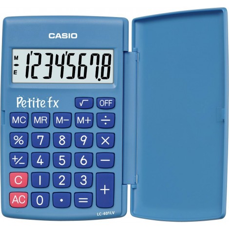 Casio Calcolatrice tascabile LC 401LV-BU, display 8 cifre