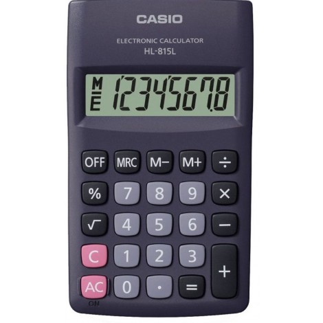 Casio Calcolatrice tascabile HL 815L, display 8 cifre - HL-815L-BK-W-GP