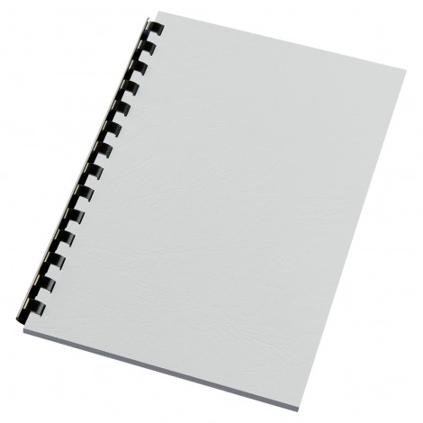 GBC Leathergrain - Copertine per rilegatura goffrate con finitura similpelle, 250gsm, formato A5, colore bianco - conf. da 100pz - 4400015
