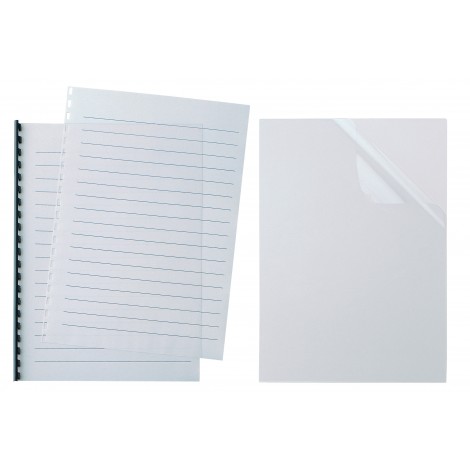 Sei VIDEO R15- Copertine per rilegatura in PVC rigido con finitura liscia, formato A4, 140my, colore trasparente - 521416