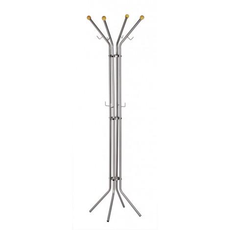 Alco Appendiabiti Light con 4 pomelli e 8 gancetti, in metallo satinato, 180x52cm - U702800