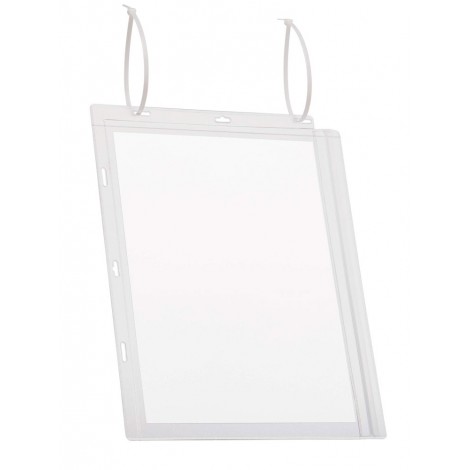 Durable Buste in PPL trasparente, chiusura a pressione impermeabile, fissaggio mediante 2 fascette, superficie antiriflesso, antigraffio e resistente ai raggi UV, formato A3 - 5pz - 5028-19