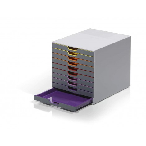 Durable Cassettiera da scrivania Varicolor 10 cassetti (2,5cm), 280x292x356mm - 7610-27